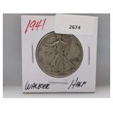 1941 90% Silv Walker Half $1 Dollar