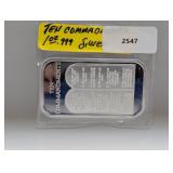 1oz .999 Silv Ten Commandments Art Bar