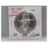 1oz .999 Silv "The Duke" John Wayne Round