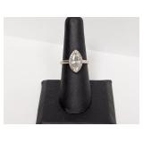 .925 Sterling Marcasite CZ Ring Sz 7