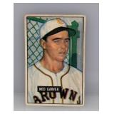 1951 Bowman StL Browns Garver Paper Loss/Stain