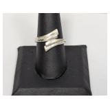 .925 Sterling Bypass Ring Sz 9