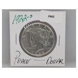 1922-S 90% Silver Peace $1 Dollar