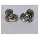 .925 Sterling Danecraft Screw Back Earrings