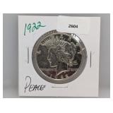 1922 90% Silv Peace $1 Dollar