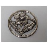 .925 Sterling Flower Brooch