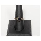 .925 Sterling Sapphire Ring Sz 9