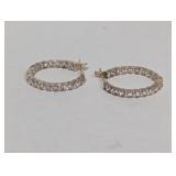 .925 Sterling CZ Hoop Earrings