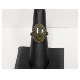 .925 Sterling Cabochon Stone Ring Sz 7