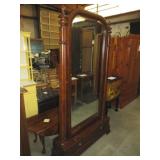 CHERRY BASSETT 1 DRAWER STANDING DRESSING MIRROR