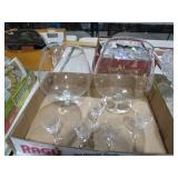 COLLECTION OF CORDIALS & LARGE SHARING WINE GLASSE