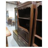 CHERRY FINISH 3DWR DROP FRONT BOOKCASE CABINET