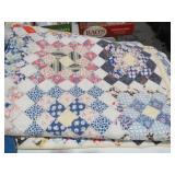 VTG FULL SZ HAND STICHED BLOCK QUILT