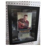 FRAMED ELVIS PRINT &1956 CONCERT TICKET