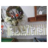 WOOD TULIPS SIGN & FALL WREATH