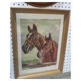 FRAMED VTG HORSE PRINT