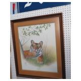 FRAMED R.JENKINS 1976 BENGAL TIGER PRINT