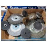 BOX OF GRINDING WHEELS & SANDING BRUSHES