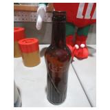 VINTAGE ORIGINAL CRUSH BROWN GLASS DRINK BOTTLE