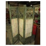 PAINTED ORNATE WOOD 3 PANEL ROOM DIVIDER