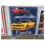 METAL EMBOSSED CAMARO ADV. SIGN