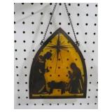 STAIN GLASS HANGING NATIVITY SCENE