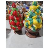 PAIR 15" VINTAGE CERAMIC FRUIT TREES