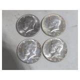 (3)1966 & (1) 1971 KENNEDY HALF DOLLARS - 1966 40%