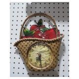 CERAMIC BASKET CLOCK W/ LEADED GLASS TOP