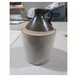 VINTAGE BROWN & WHITE CROCK JUG