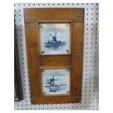 FRAMED DBL DELFT BLUE STYLE WINDMILL TILES