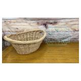 Wicker Basket, and a Teal Wall Hanger with