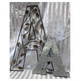 2 Letter ï¿½Aï¿½ Wall Decor. One is Metal Vine and