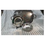 Set of 3 Silver Plated Serving Trays.