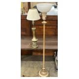 PAIR of Vintage Gold Lamps - 30" and 60" Milkglass