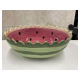 Large Ceramic Painted Watermelon Bowl
