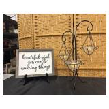 Candle Decor Holder, with Quote Home Decor Wall