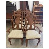 SET of 8 Wooden Dining Chairs Cloth Seat