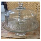 Clear Glass Cake Plate with Dome