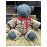 Vintage Homemade Baseball Uniform Teddy Bear