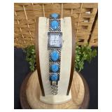 Stainless Steel and Turquoise Watch. Bracelet