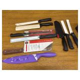 Lot of Misc cutting Knifes and one 8 inï¿½ Cleaver