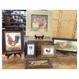 BUNDLE of 6 Rooster Pictures Farm Style Deco