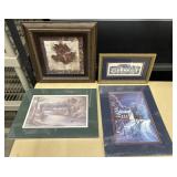 DEAL 2 Framed Floral Pictures & 2 Canvas Pictures