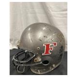 Vintage Letter "F" Gray Sports Football Helmet