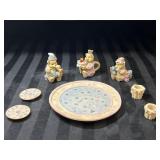 1994 Vintage Happy Birthday Bears Mini 8pc Tea Set