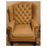 Barrymore Leather Wing Back Chair Vintage