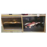 Pair Of Framed Car Prints