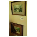 Pair Of Antique Wall Art 8 x 10