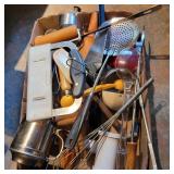 Large Tray Lot Of Kitchen Utensils